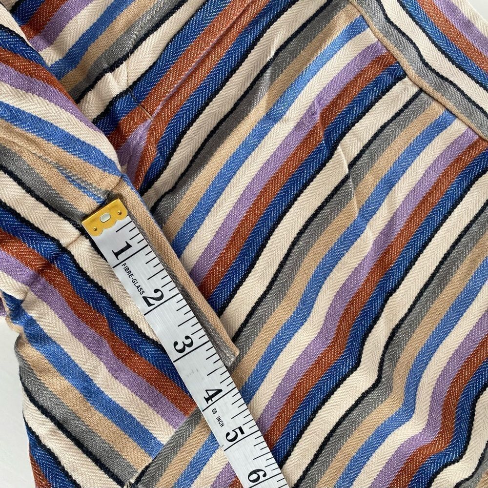 LOFT Riviera Linen Blend Multi-Color Striped Short Shorts Size 4 - Picture 10 of 11